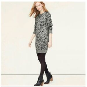2/$25 Loft// leopard sweater dress, size M